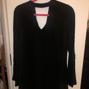 Ramy Brook mock neck black mini dress w/ beading details. Size small. Never worn